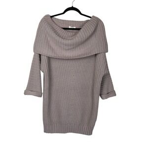 NEW Umgee Womens Thick Knit Foldover Sweater‎ Size M Cabinwear Winter Snow Cold
